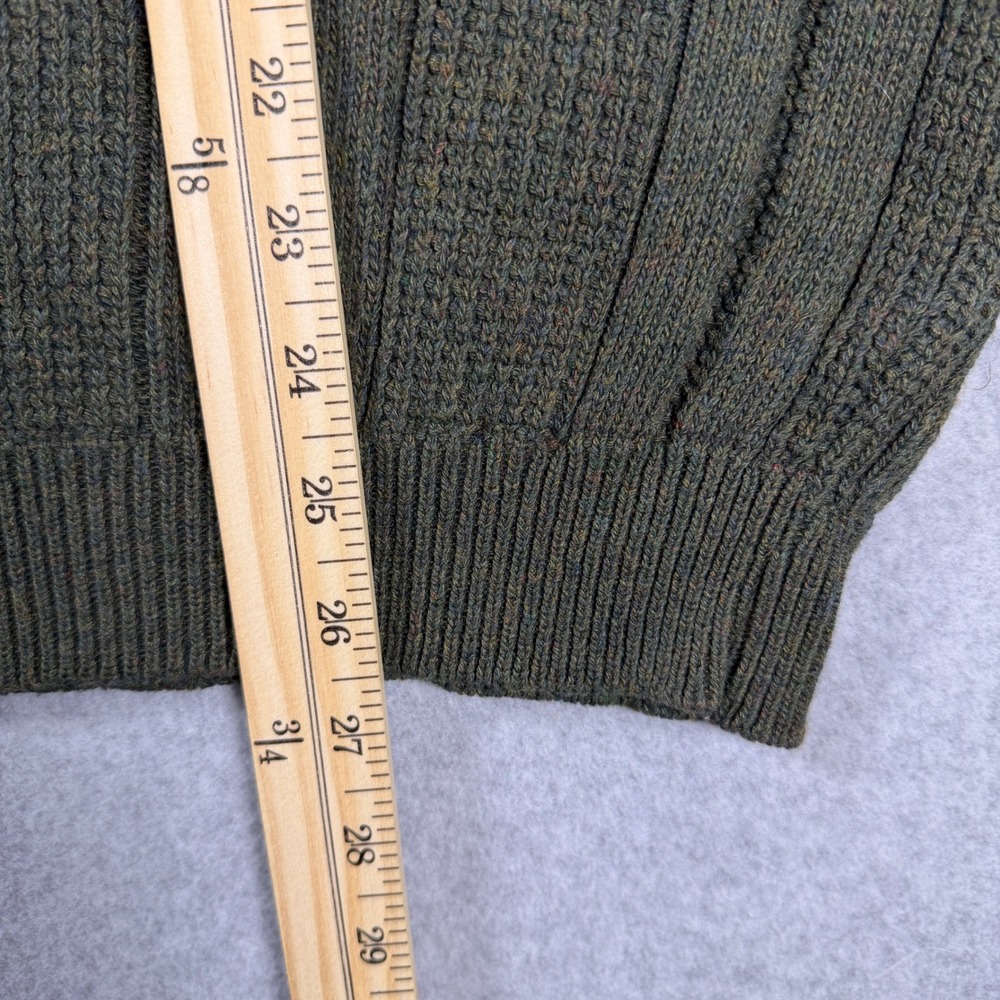 Vintage Bill Blass Mens XL Ribbed Knit Crewneck Sweater Olive Green Grandpa 90s - Picture 6 of 7